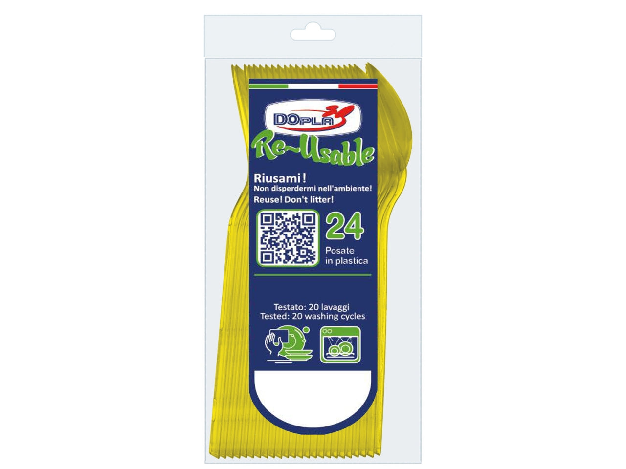 Cucchiani dessert gialli - confezione da 24 cucchiaini