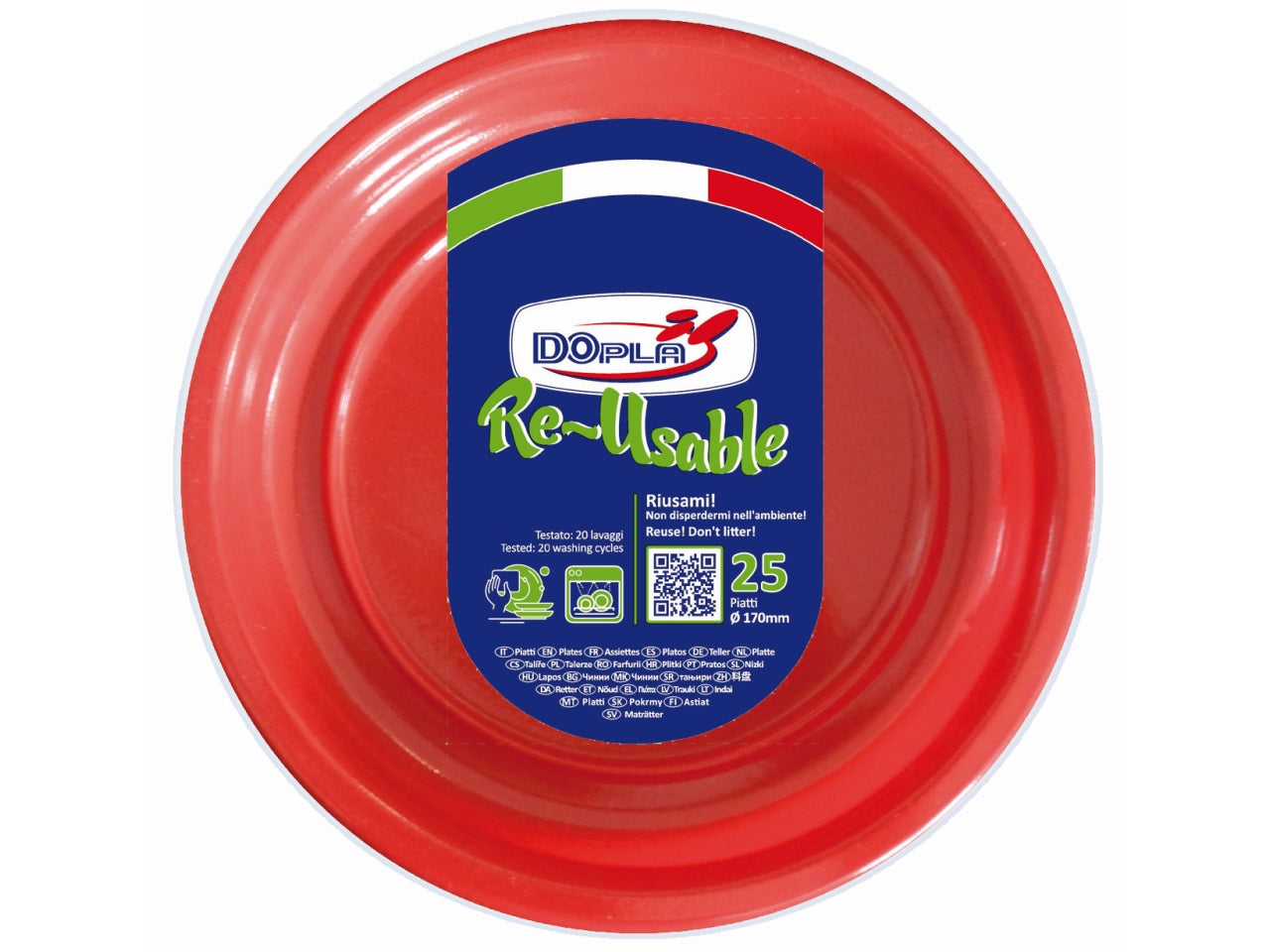 Piatti frutta 17cm rosso - la confezione contiene 25 piatti