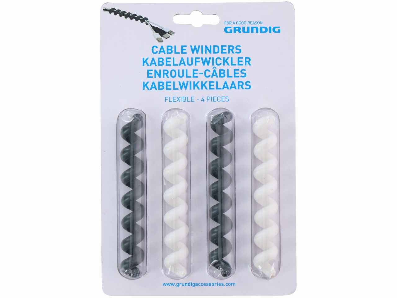Grundig avvolgicavi 4 pezzi 10,3x1,2x1,2cm $