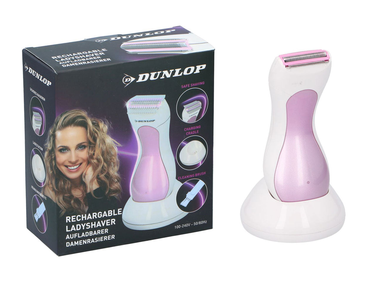 Rasoio a batteria per donna in plastica abs misura 13x6x4cm marca dunlop