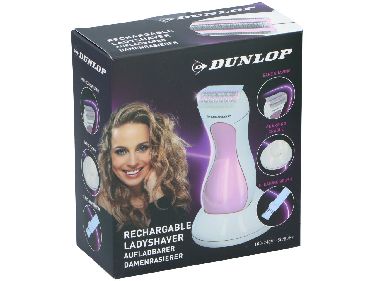 Rasoio a batteria per donna in plastica abs misura 13x6x4cm marca dunlop