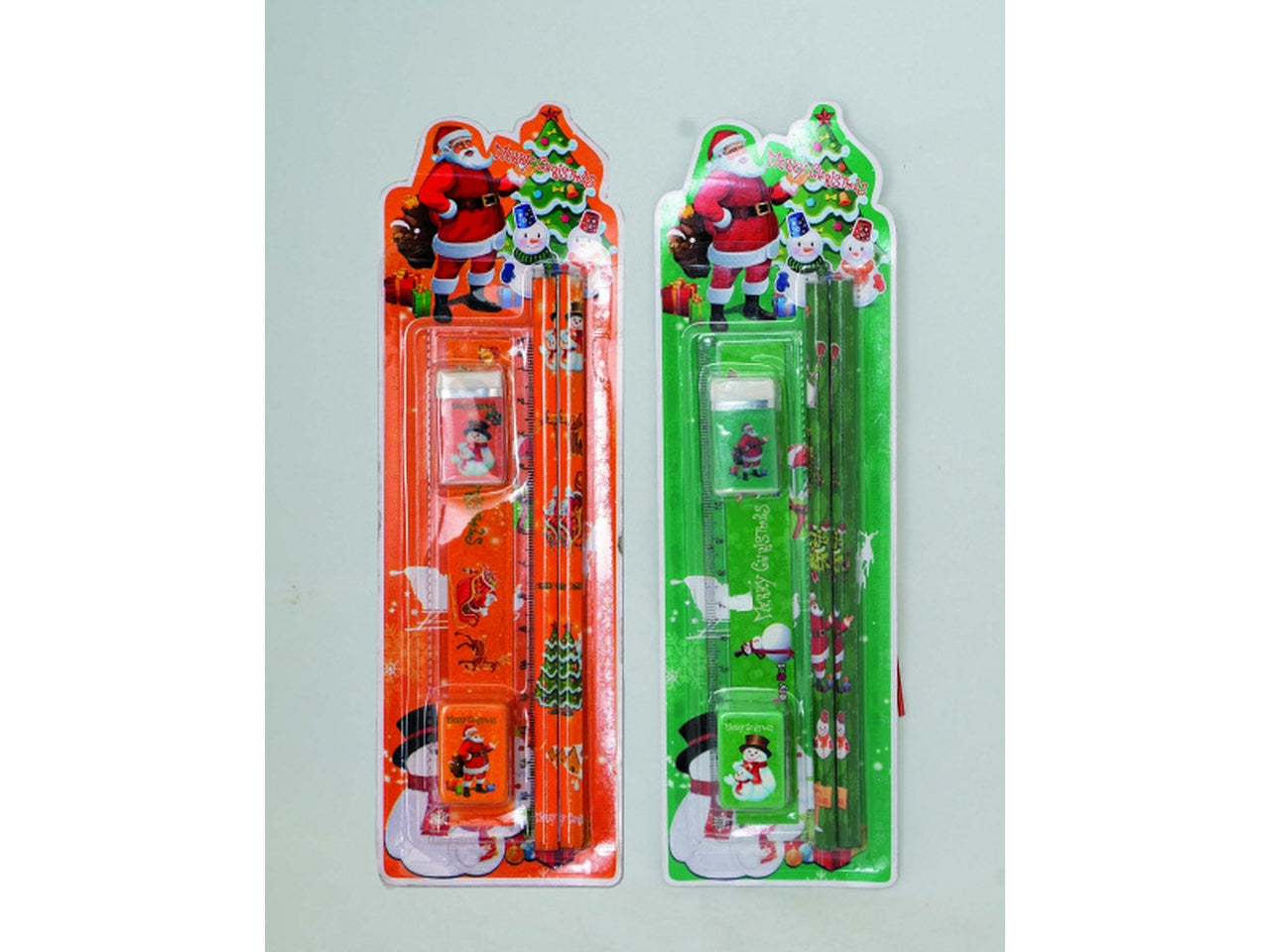 Matita/gomma/righello/temperino 18cm set da 5 oggetti in 2 colori assortiti