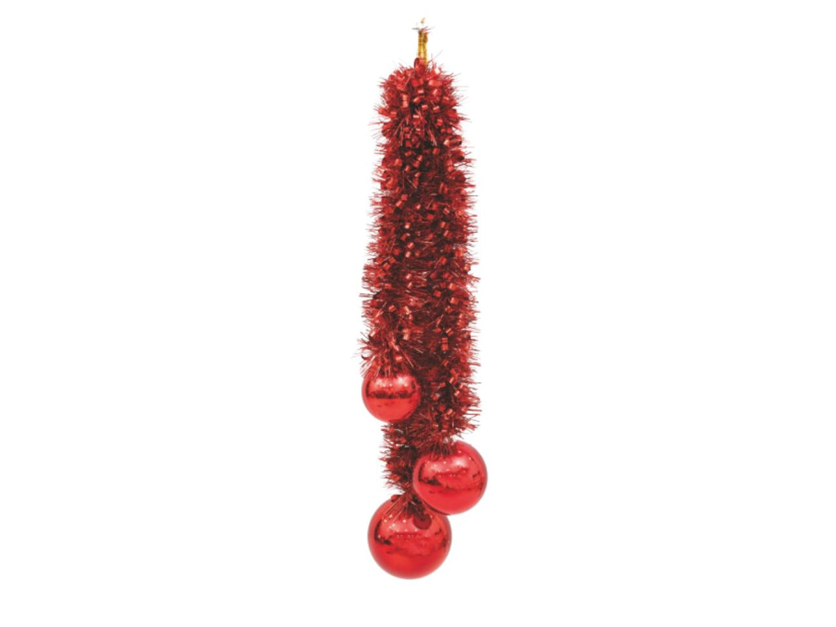 Appendino filo 80cm con 3 sfere rosso