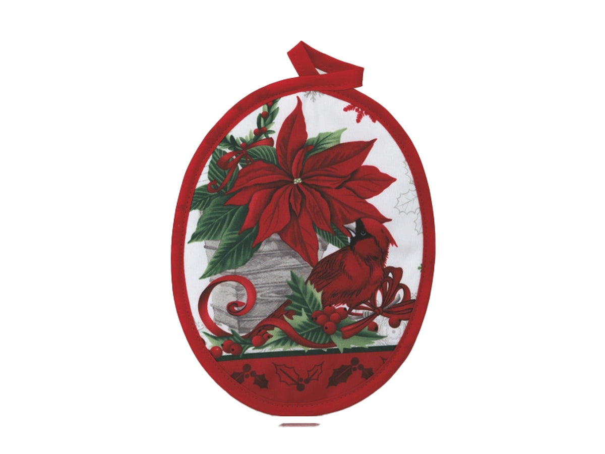 Presina ovale 18x23cm con stella di natale rossa