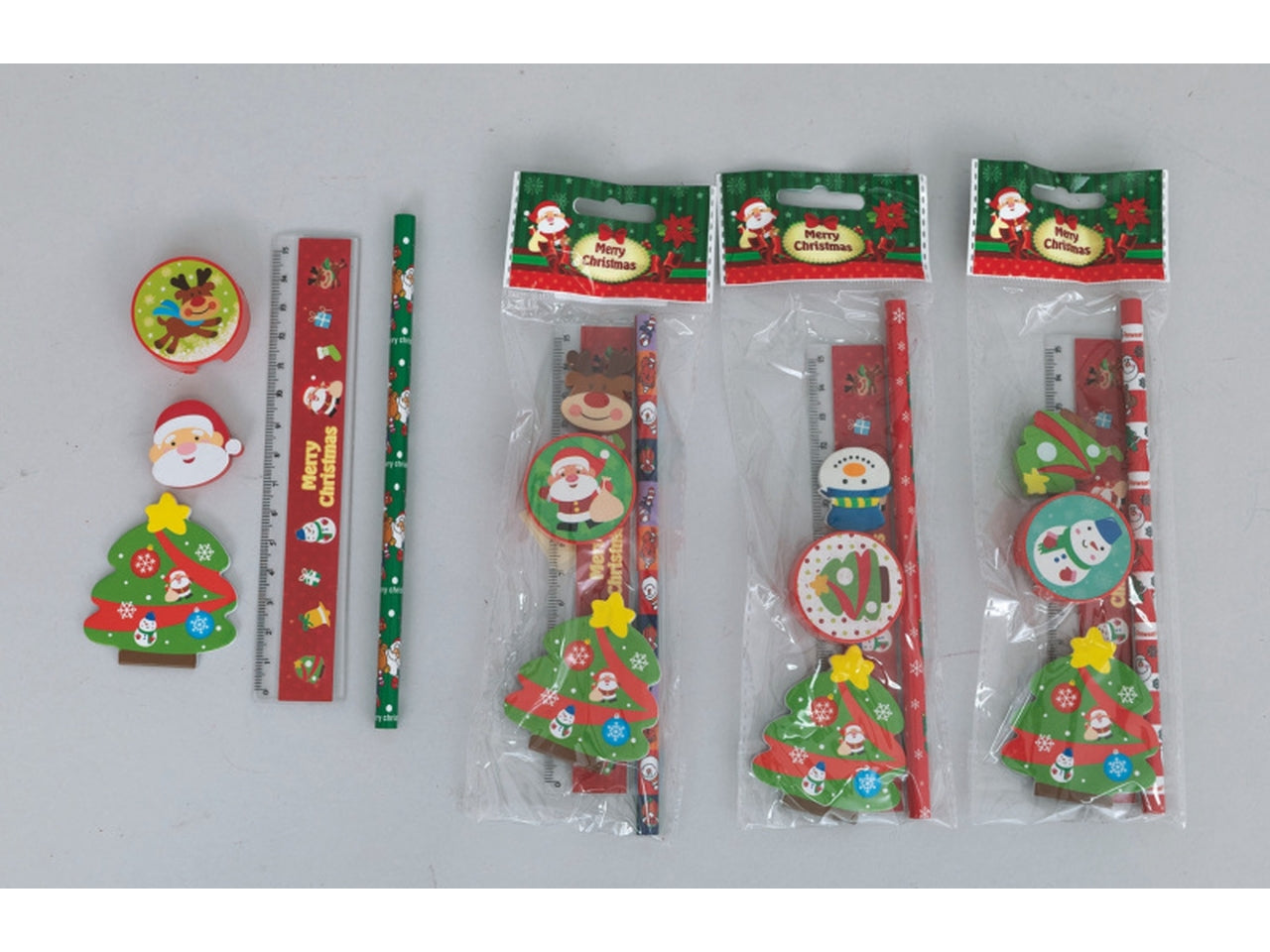 Temperino/gomma/matita/righello/postit modelli assortiti