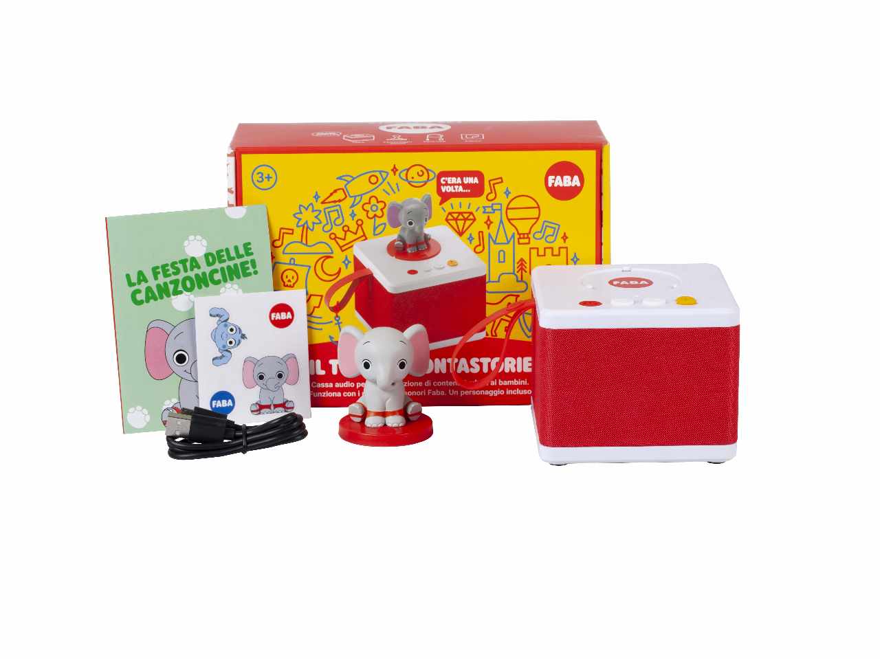 Racconta storie - faba starter set - bianco+ personaggio sonoro ele l'elefante