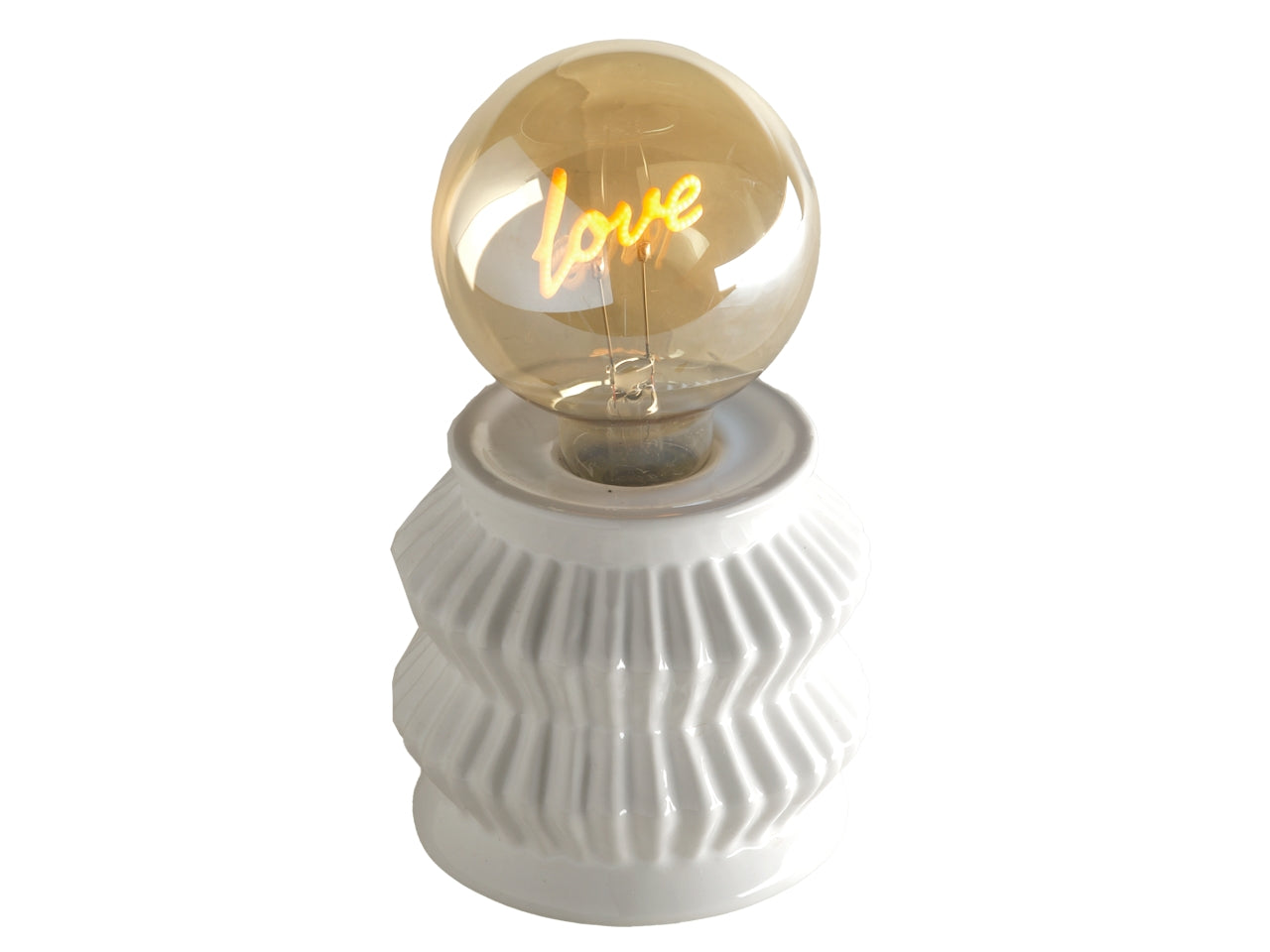 Lampadina ceramica bianca love