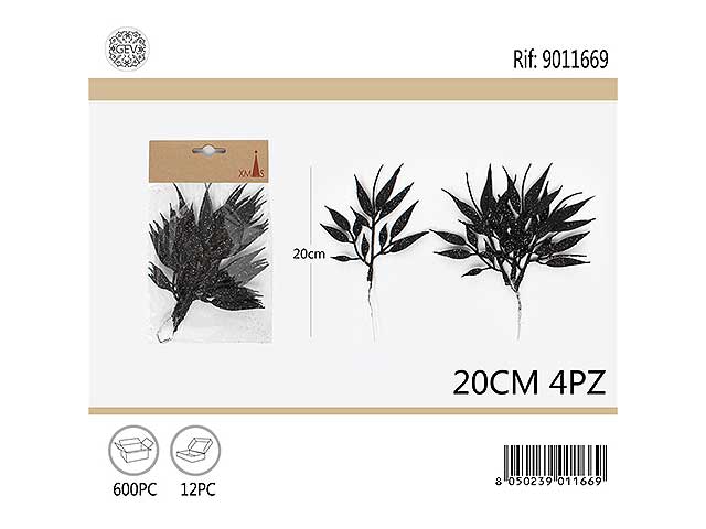 Foglia nera 4 pezzi 20cm