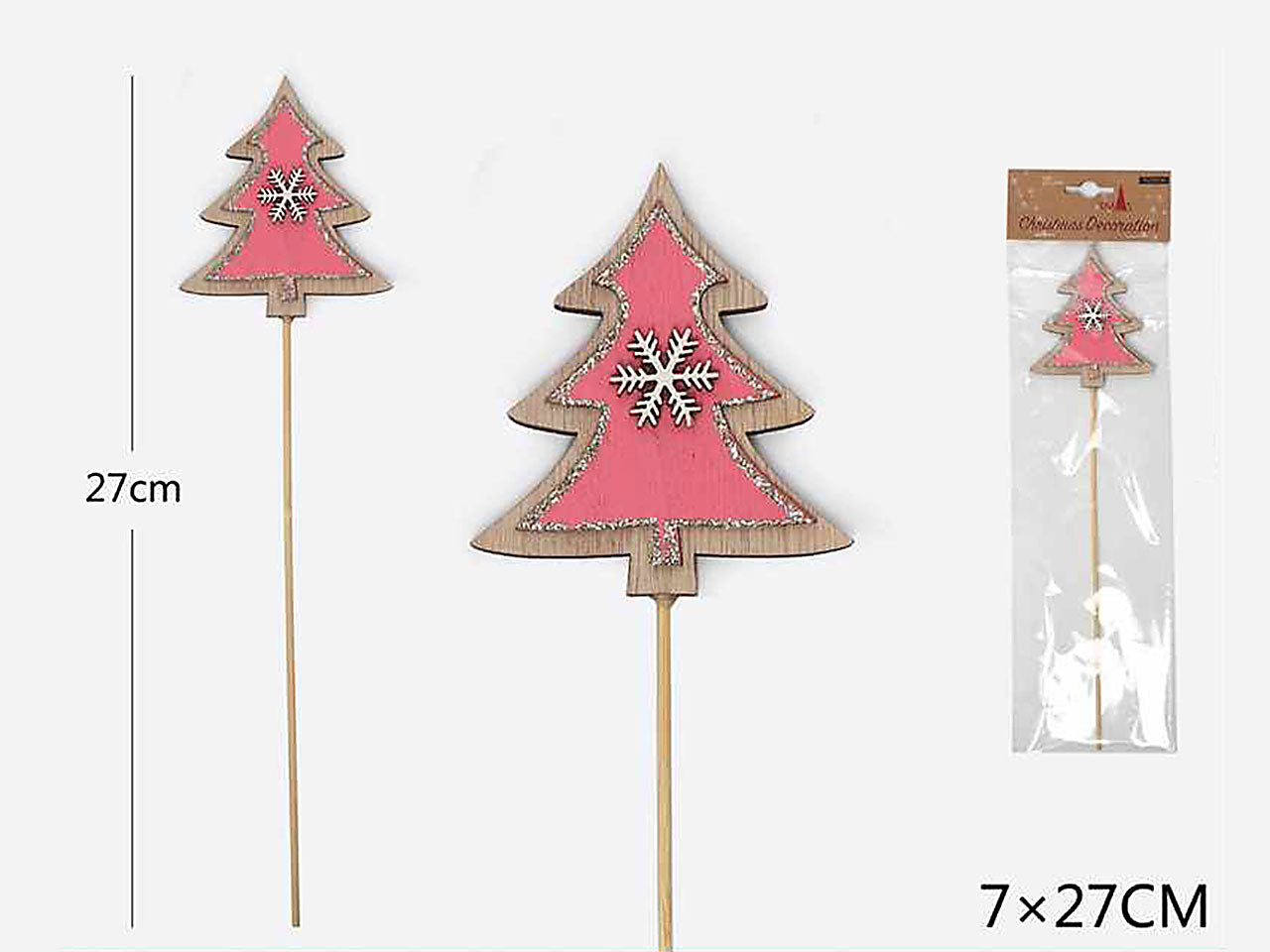 Bastoncino con alberello decorativo 7x27cm