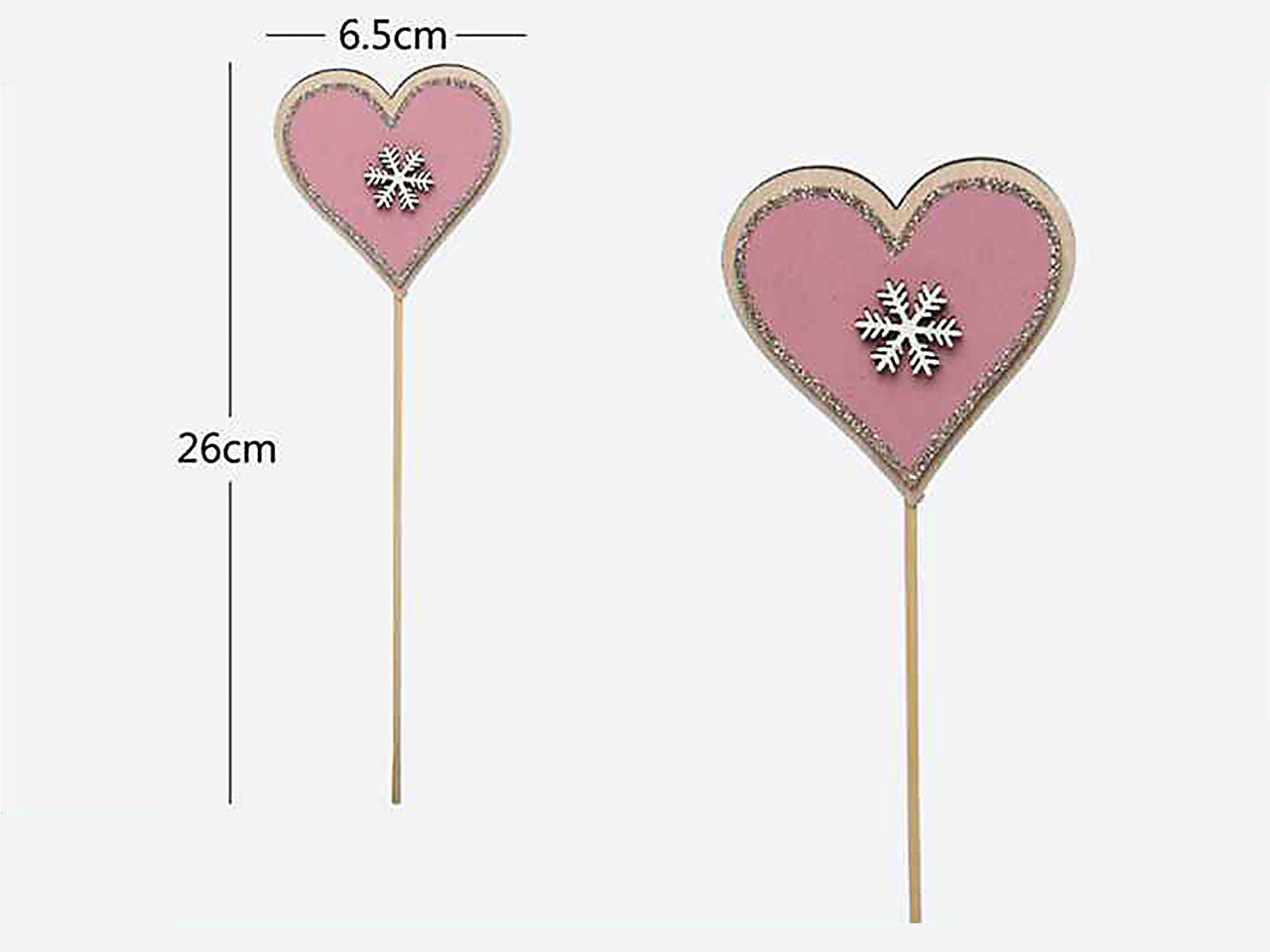 Bastoncino con cuore decorativo 6.5x26cm