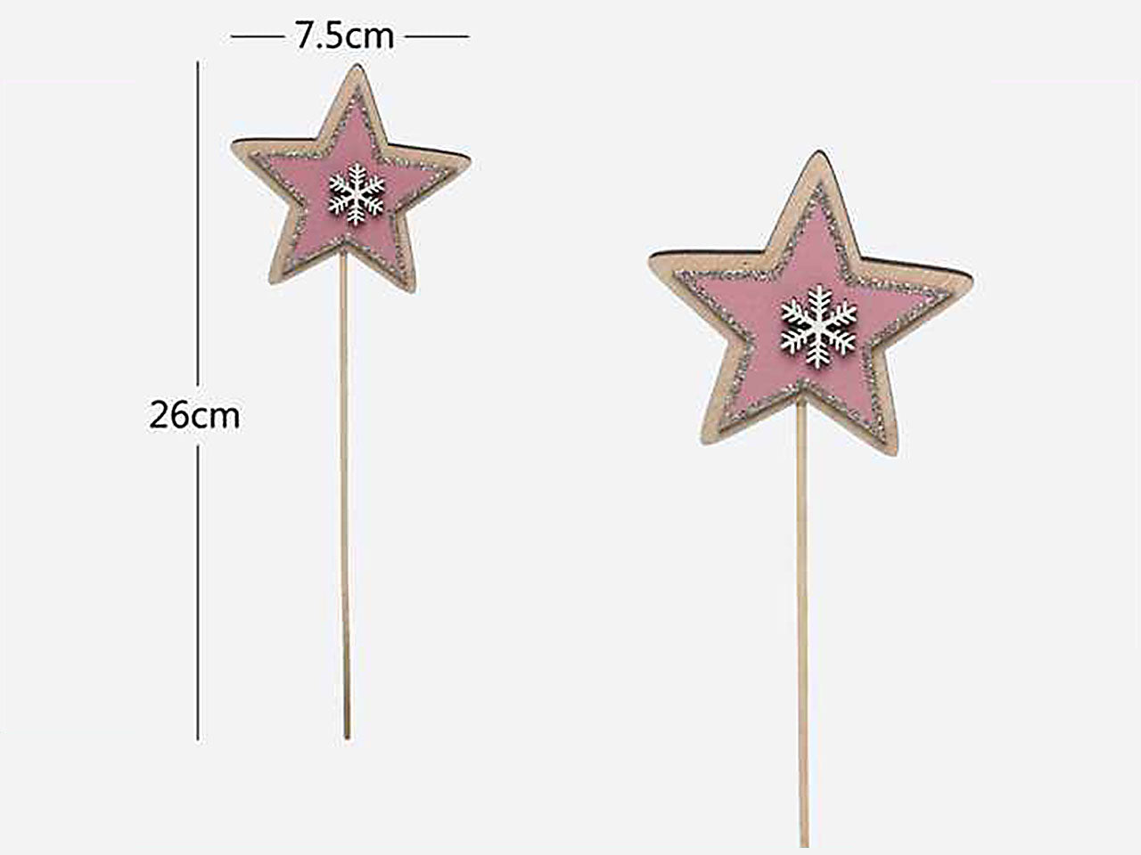 Bastoncino con stella decorativo 7.5x26cm