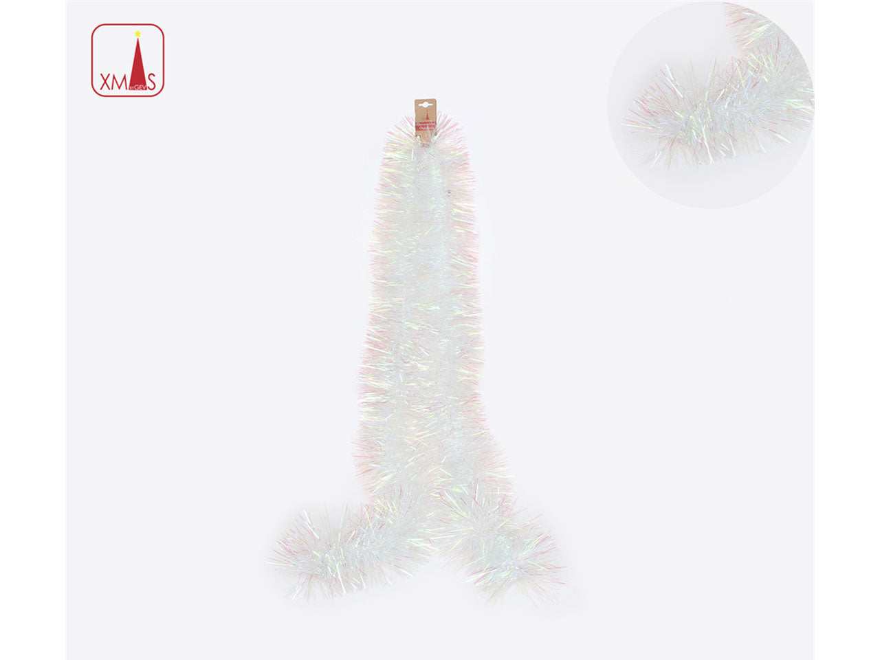 Ghirlanda natalizia iridescente 13cmx1,8m