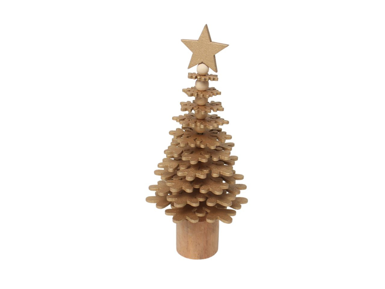 Albero di natale decorativo con rami a fiocchi di neve 18x8cm