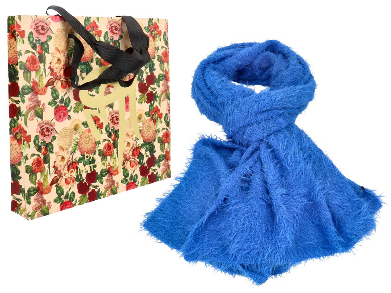 Sciarpa gai mattiolo 100% poliestere colore royal blu con box misura 190x50cm$