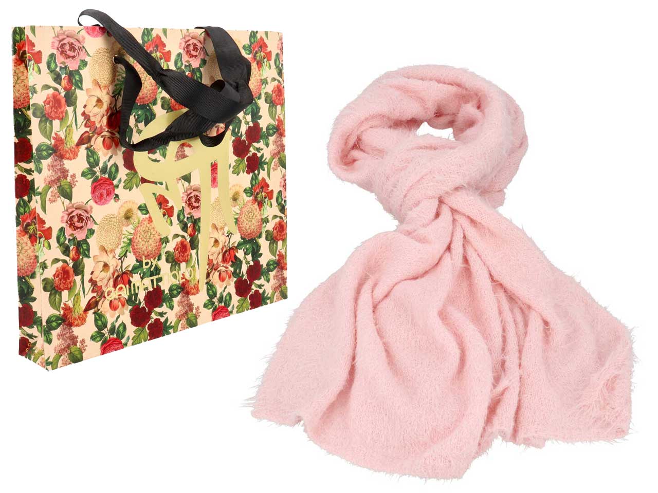 Sciarpa gai mattiolo 100% poliestere colore rosa con box misura 190x50cm$