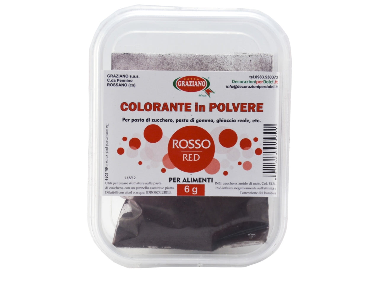 Colorante polvere rosso 6gr