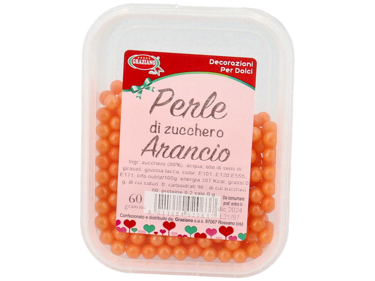 Perle di zucchero arancio 60gr