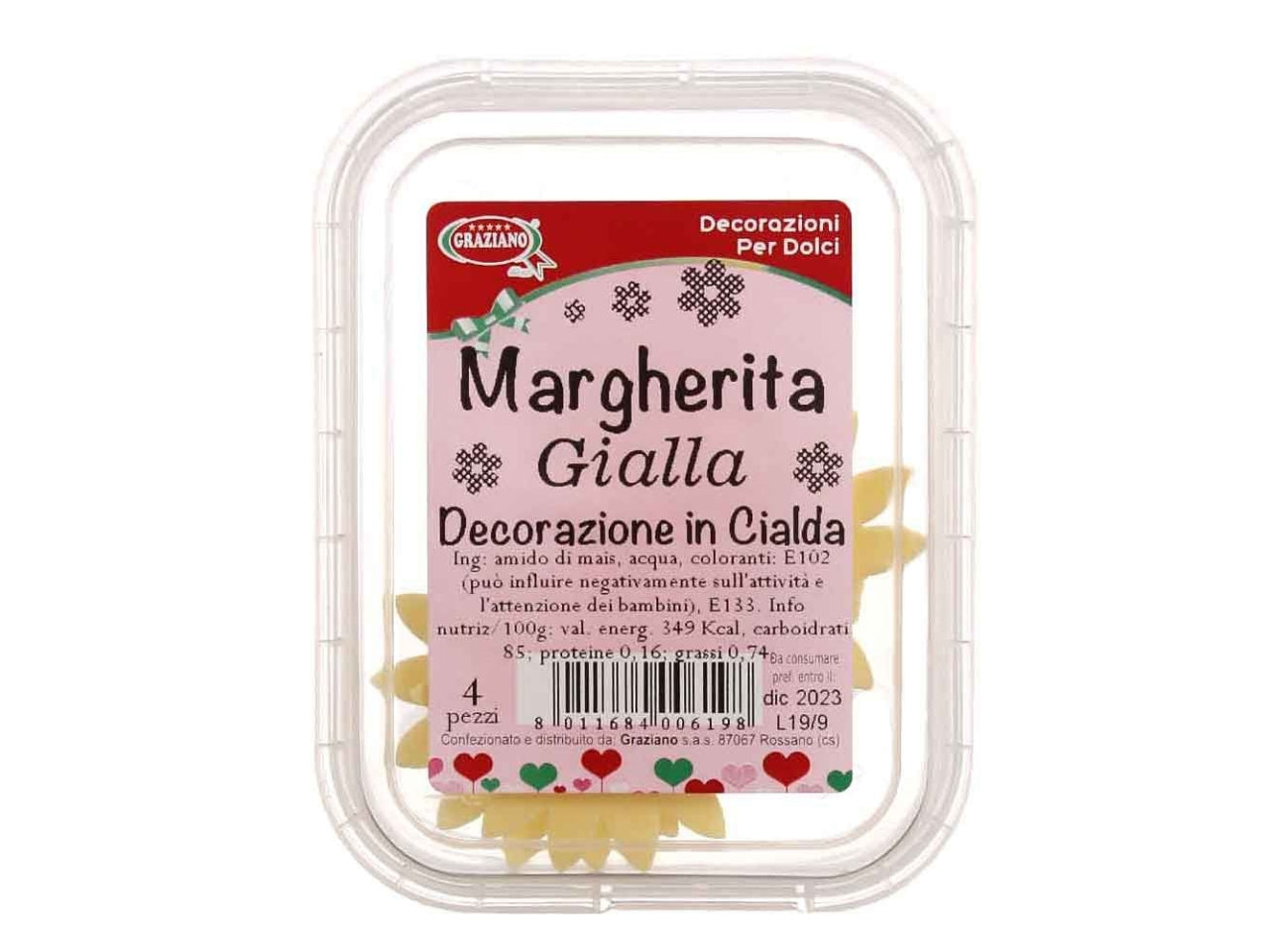 Margherite di cialda giallo - confezione da 4 margherite