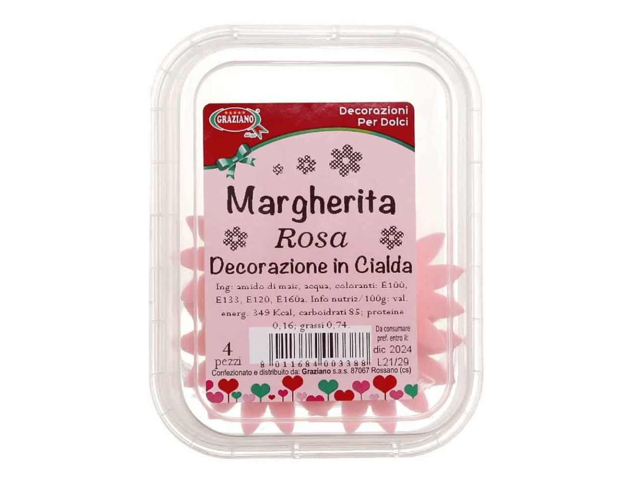 Margherite di cialda rosa - confezione da 4 margherite