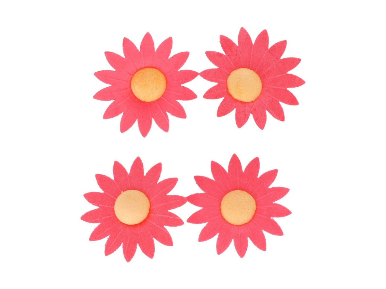 Margherite di cialda rosso - confezione da 4 margherite