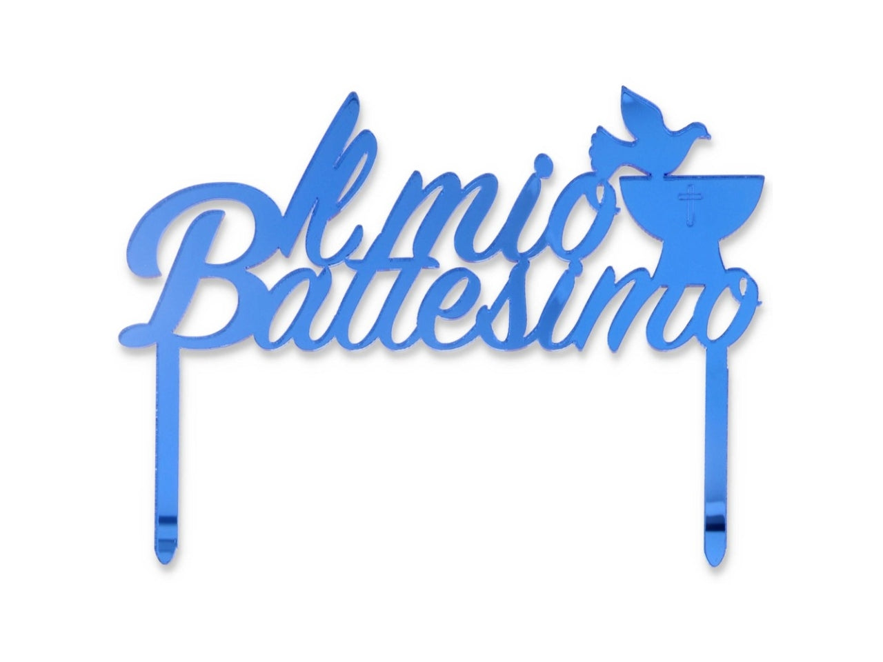 Cake topper battesimo plex celeste