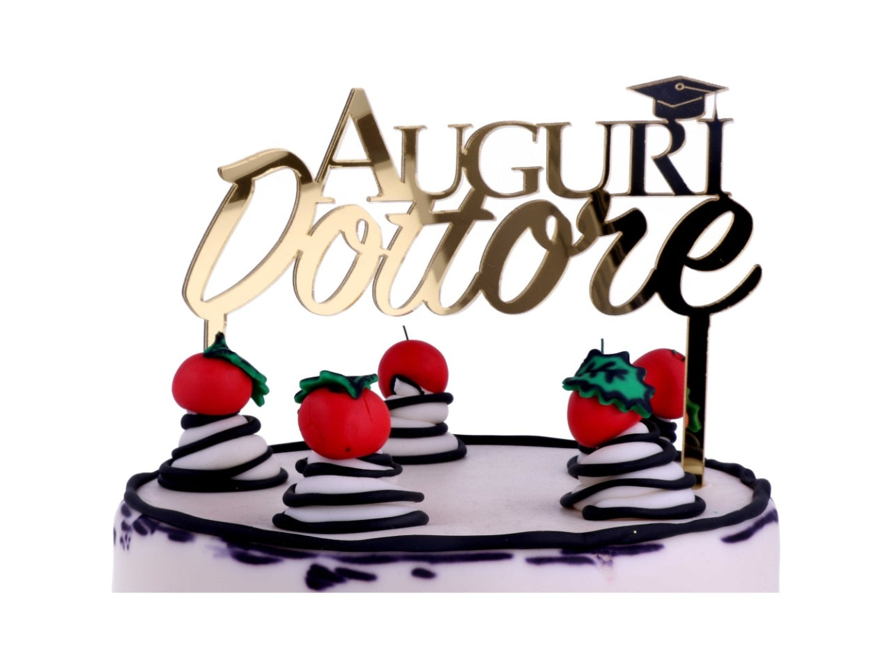 Cake topper auguri dottore plex