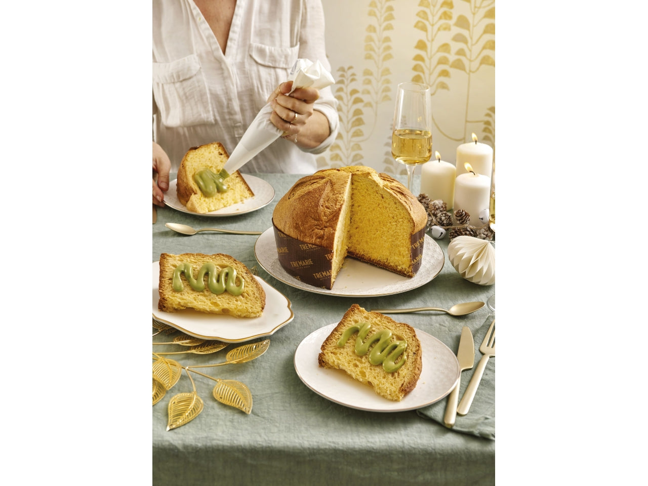 Tre marie il panettone pistacchio 950gin scatola regalo $