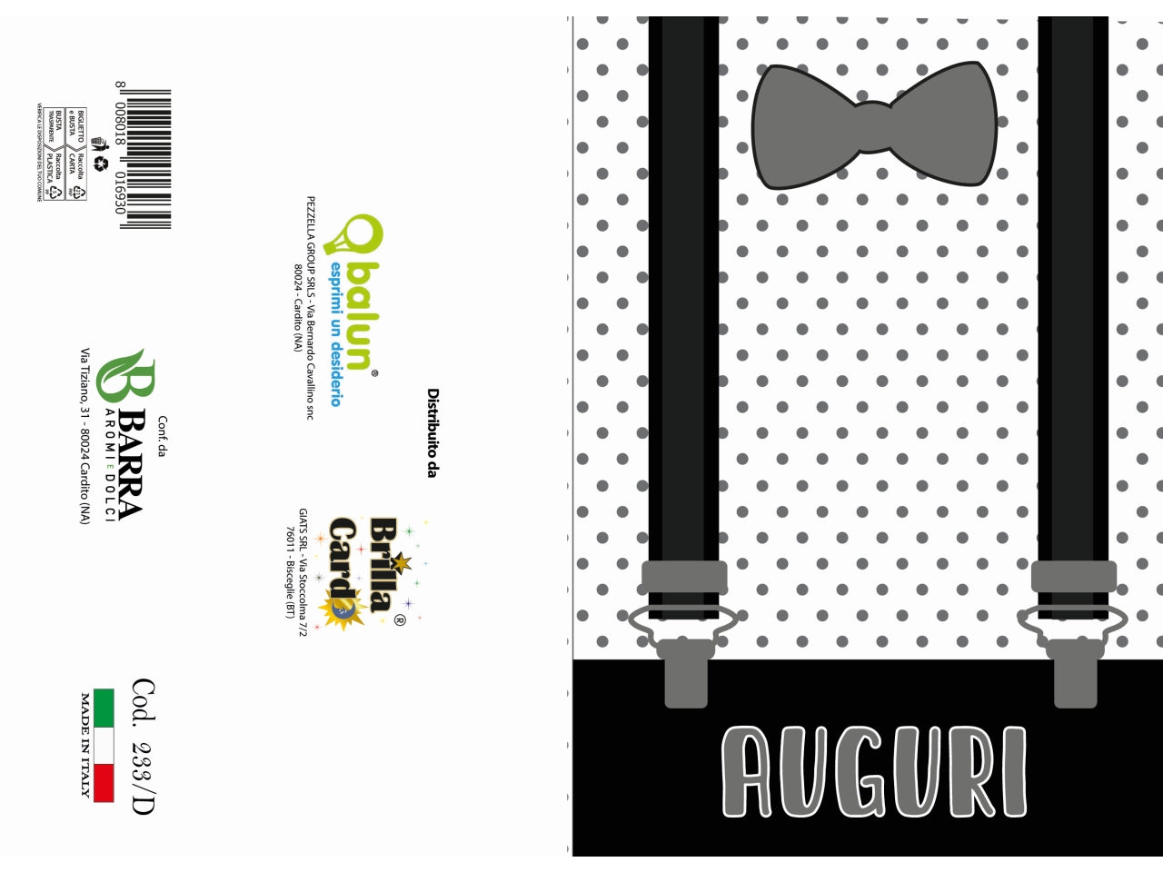 Biglietto auguri laminato 233