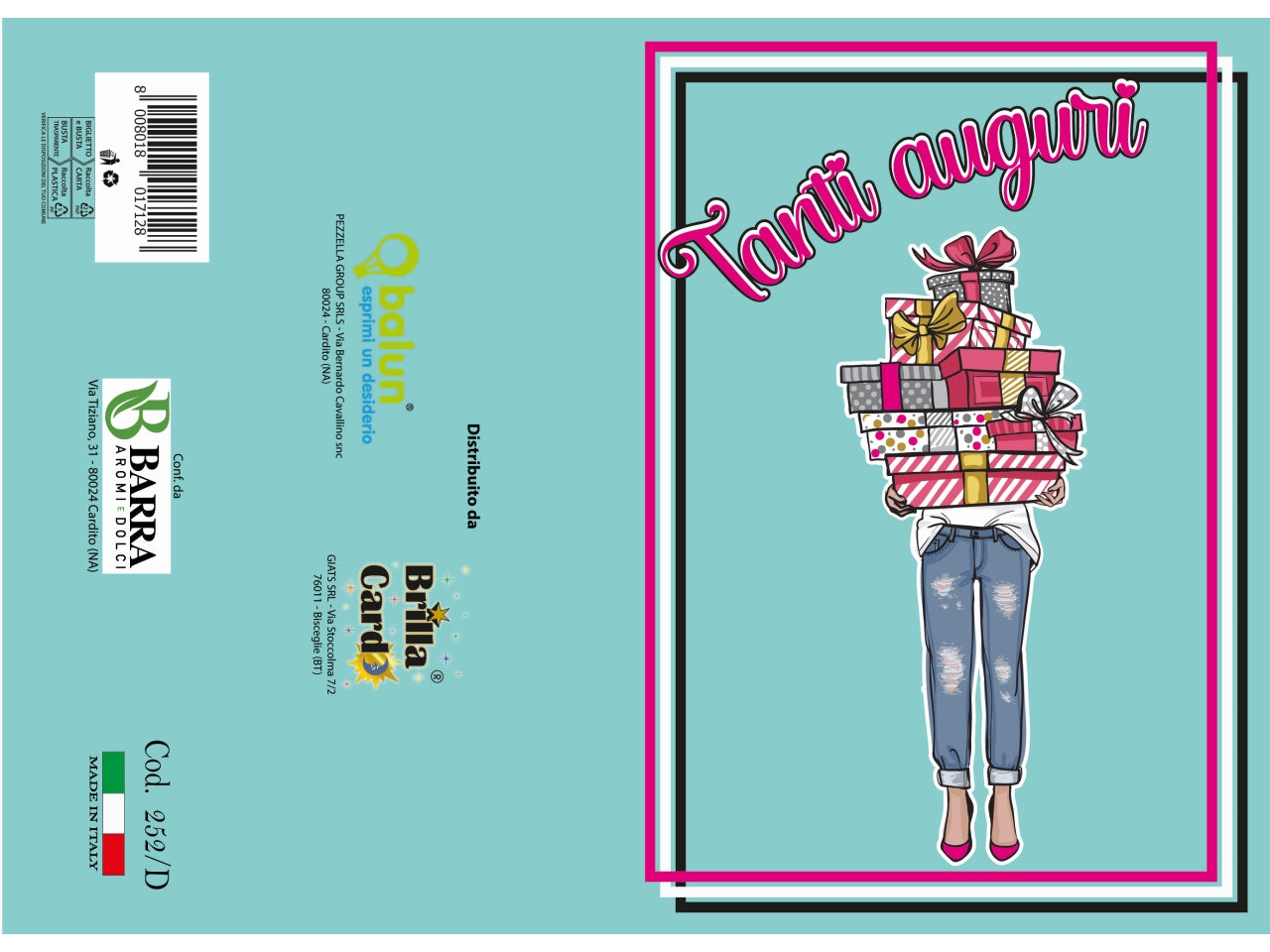 Biglietto auguri laminato 252