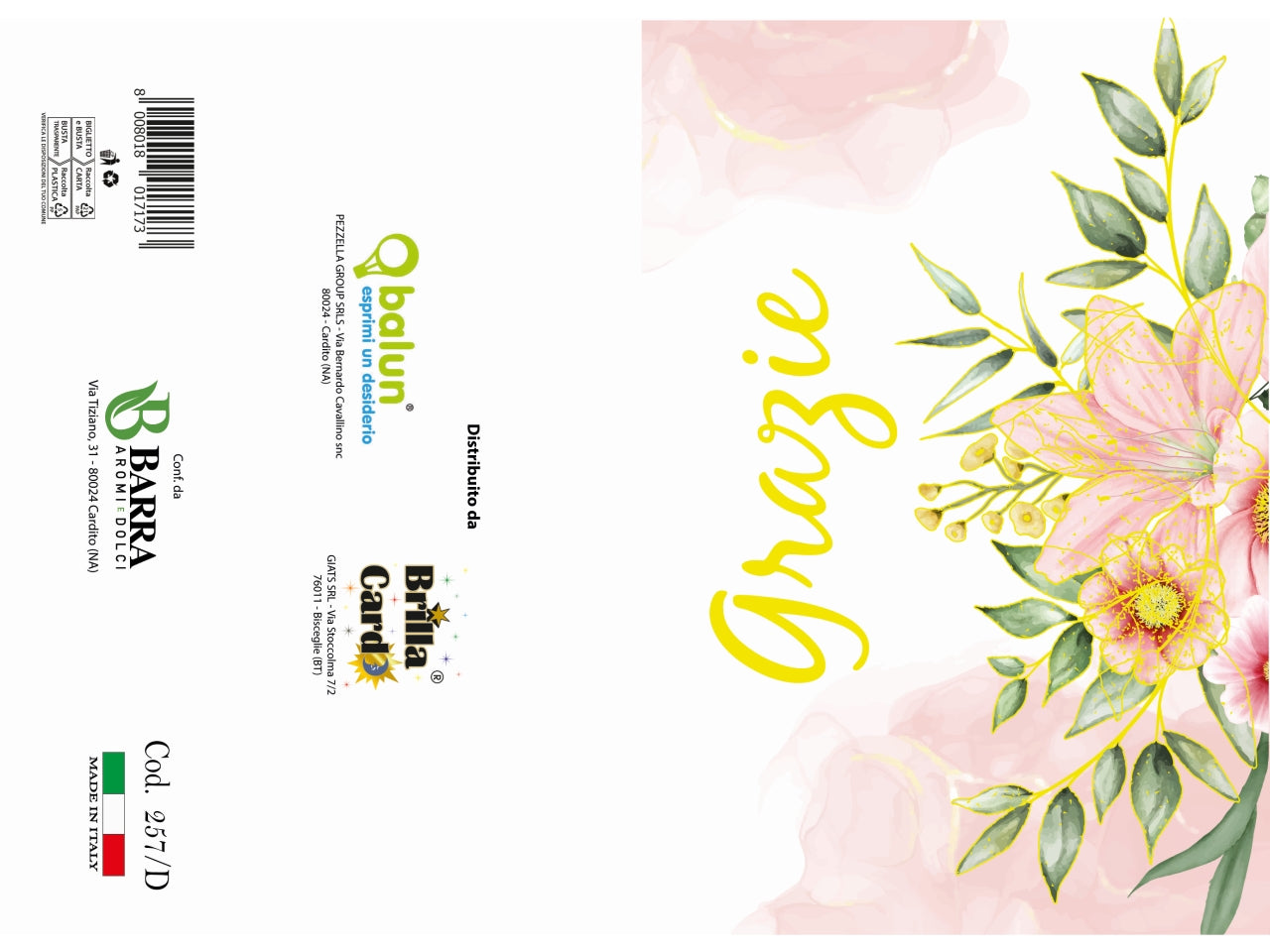 Biglietto auguri laminato 257