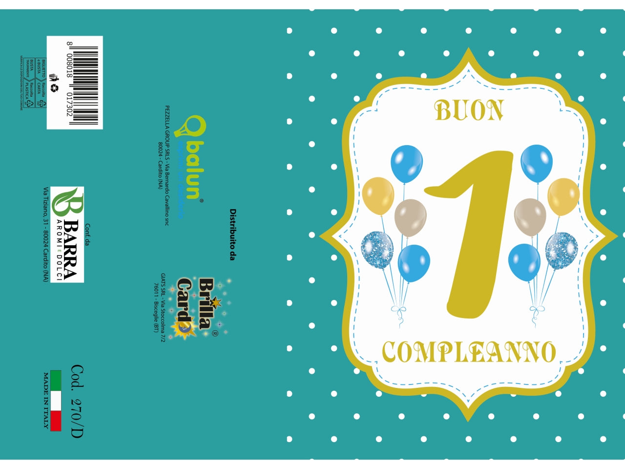 Biglietto auguri laminato 270