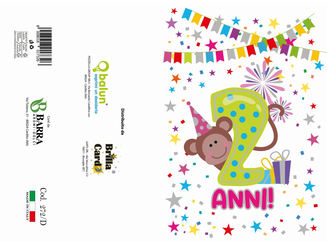 Biglietto auguri laminato 272