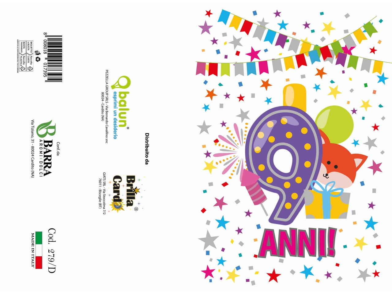 Biglietto auguri laminato 279