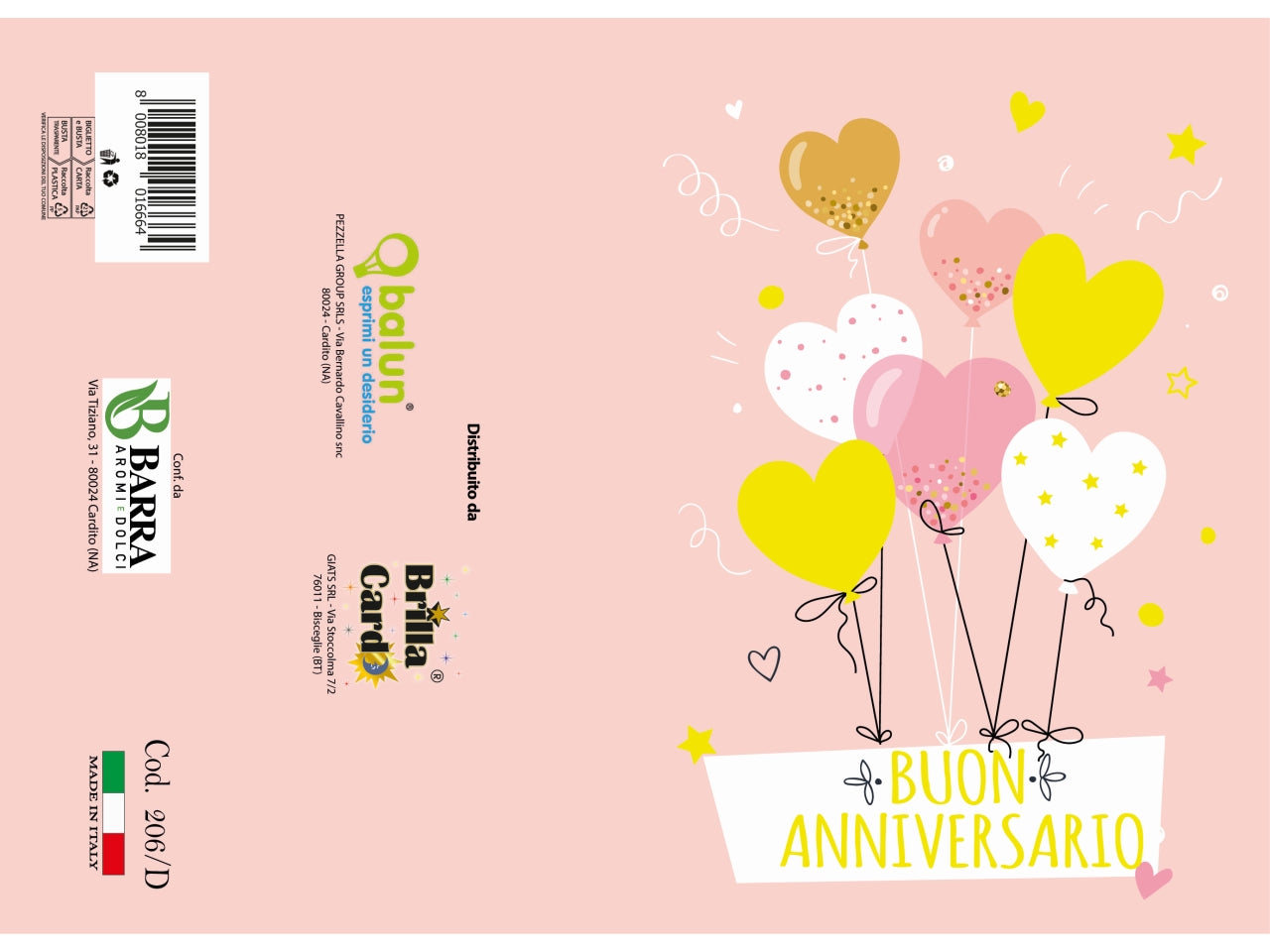 Biglietto auguri laminato 206