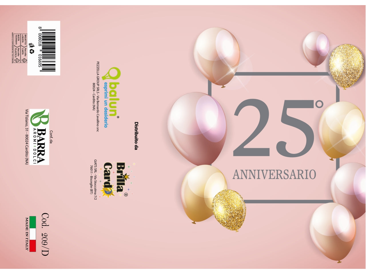 Biglietto auguri laminato 209