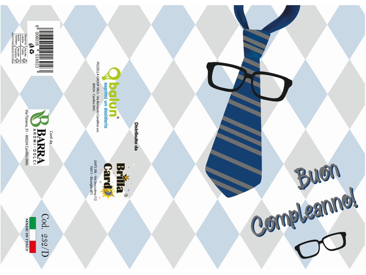 Biglietto auguri laminato 232