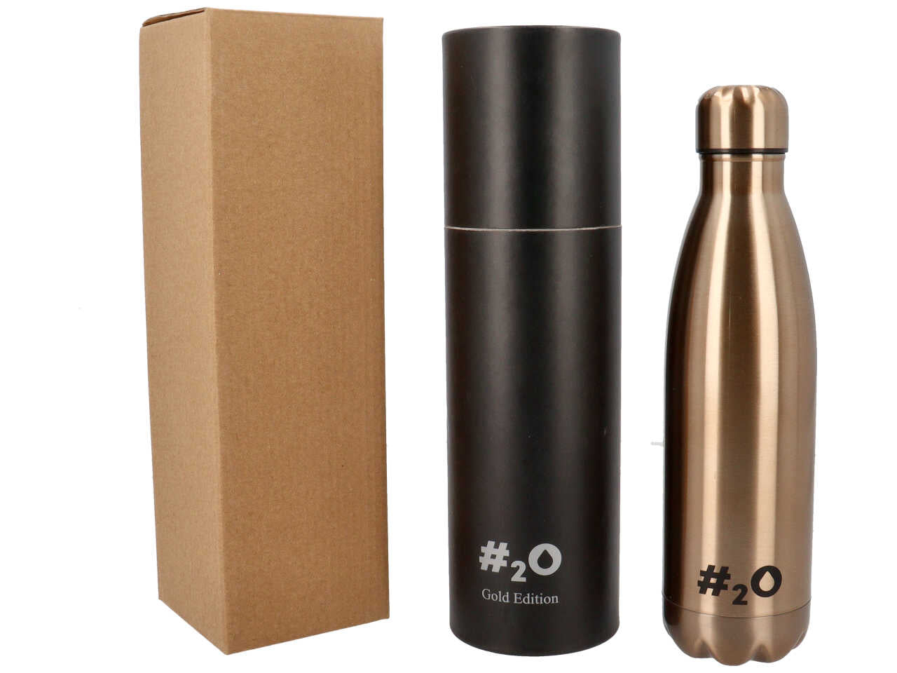 Bottiglia termica da 500ml colore gold con logo gold matt