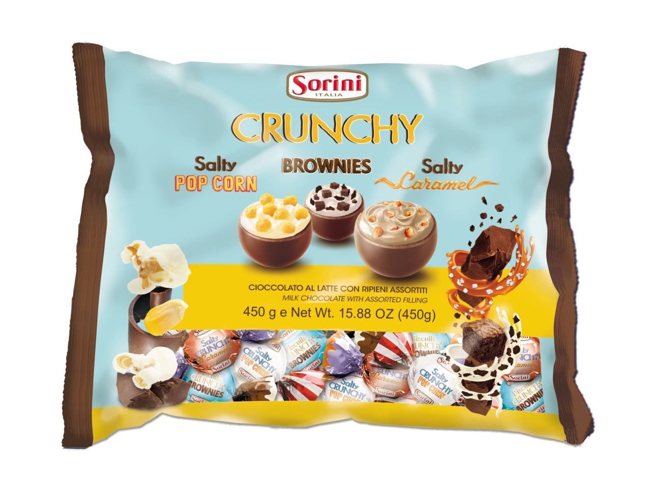 Sorini crunchy 450gr cioccolato al latte con ripieni assortiti