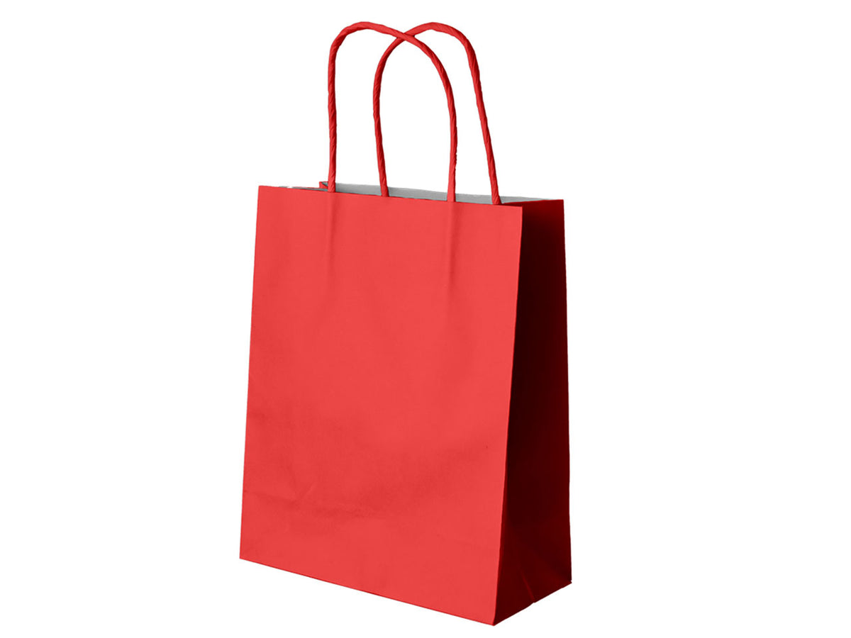 Shopper di carta rosso 18x8x24cm