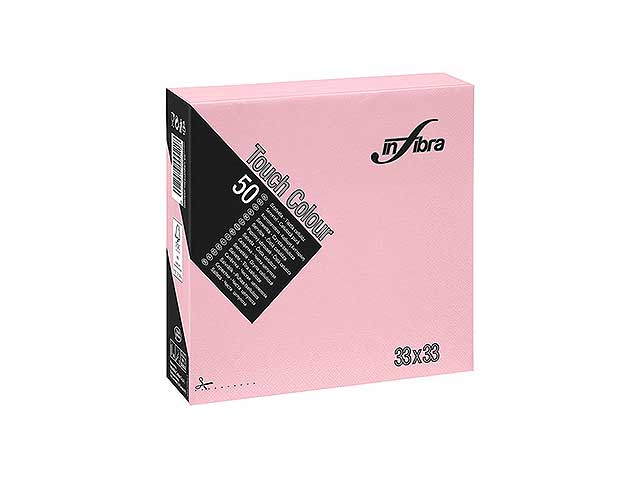 Tovagliolo touch 33x33 50 pezzi rosa i-0301