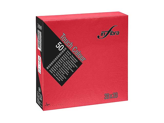 Tovagliolo touch 33x33 50 pezzi rosso i-0297