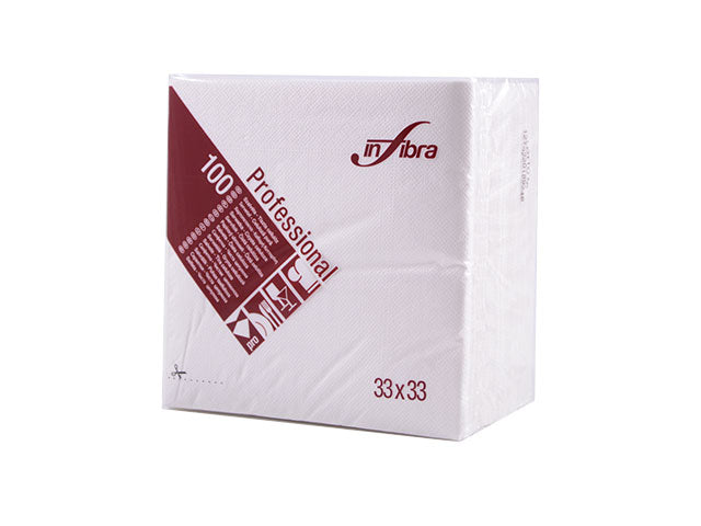 Tovagliolo bianco 33x33 100 pezzi doppio velo i-0187