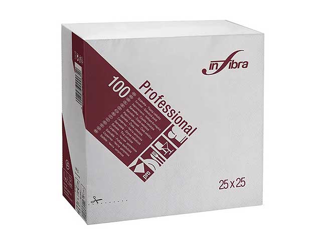 Tovagliolo bianco 25x25 100 pezzi i-0318