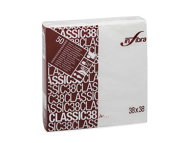 Tovagliolo bianco 38x38cm 50 pezzi 2veli i-0106