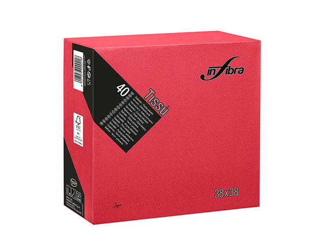 Tovagliolo tissu 38x38 40 pezzi rosso i-0457