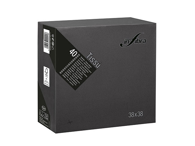 Tovagliolo tissu 38x38 40 pezzi nero i-0464