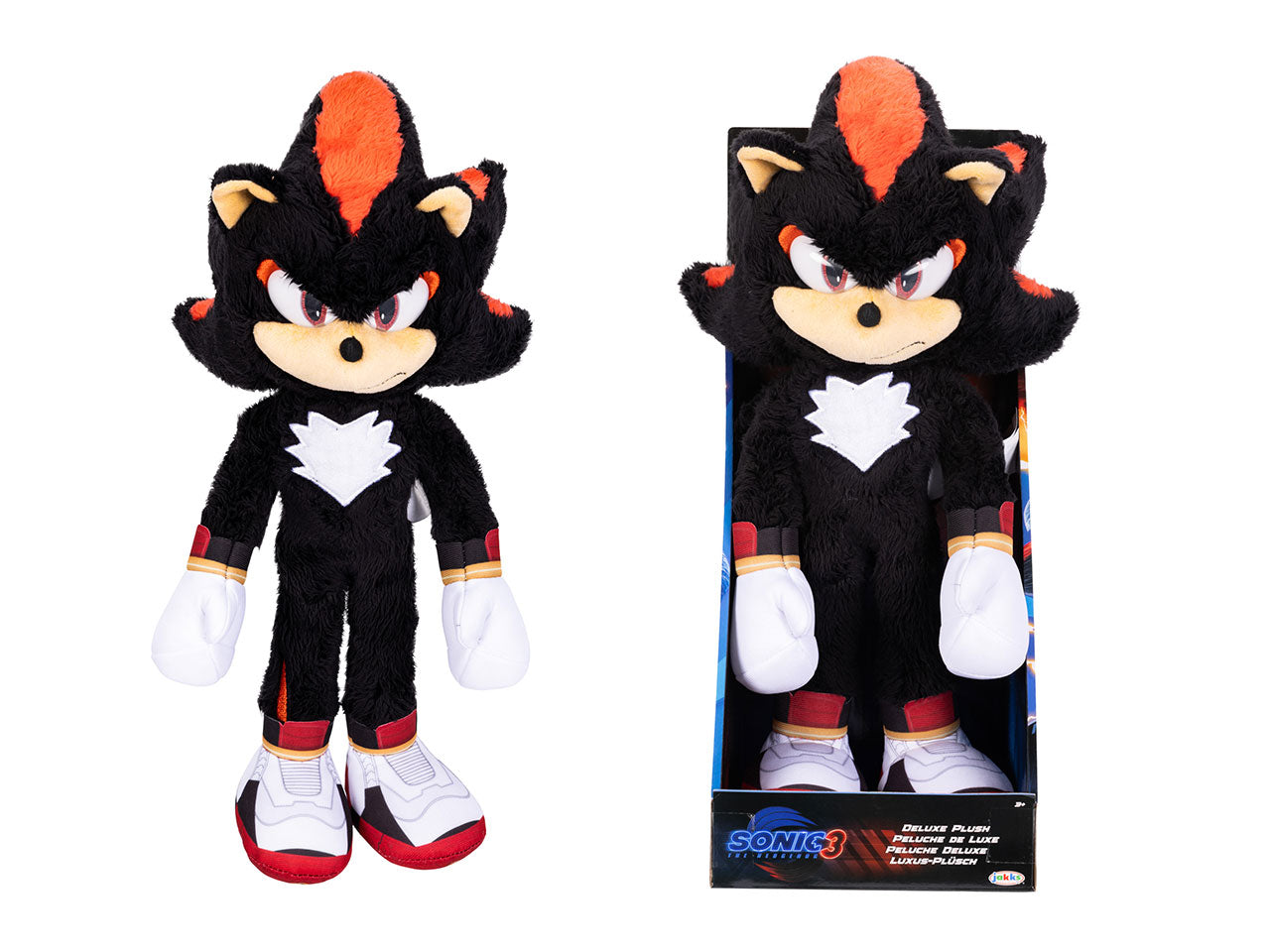 Peluche Deluxe Sonic 3 Movie 33 cm con Shadow, Il Nuovo Cattivo, Morbido Peluche per Fan e Collezionisti - Età Consigliata 4+ | Jakks Pacific