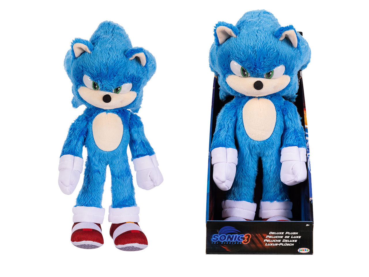 Peluche Deluxe Sonic 3 Movie 33 cm con Sonic, Morbido Peluche per Fan e Collezionisti - Età Consigliata 4+ | Jakks Pacific