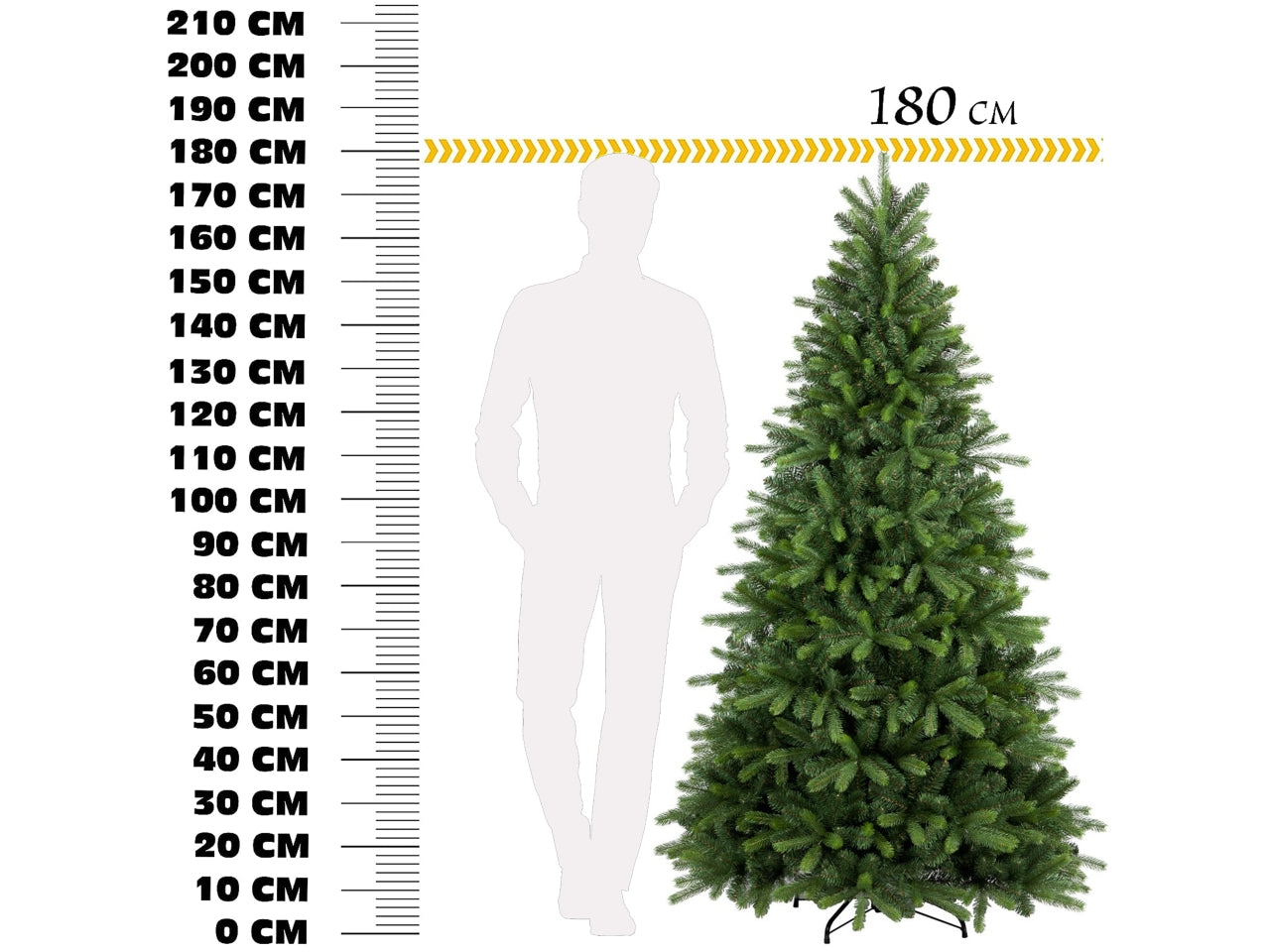 Albero miami 180cm 1131 rami diametro 107cm pe+pvc montaggio ad ombrello