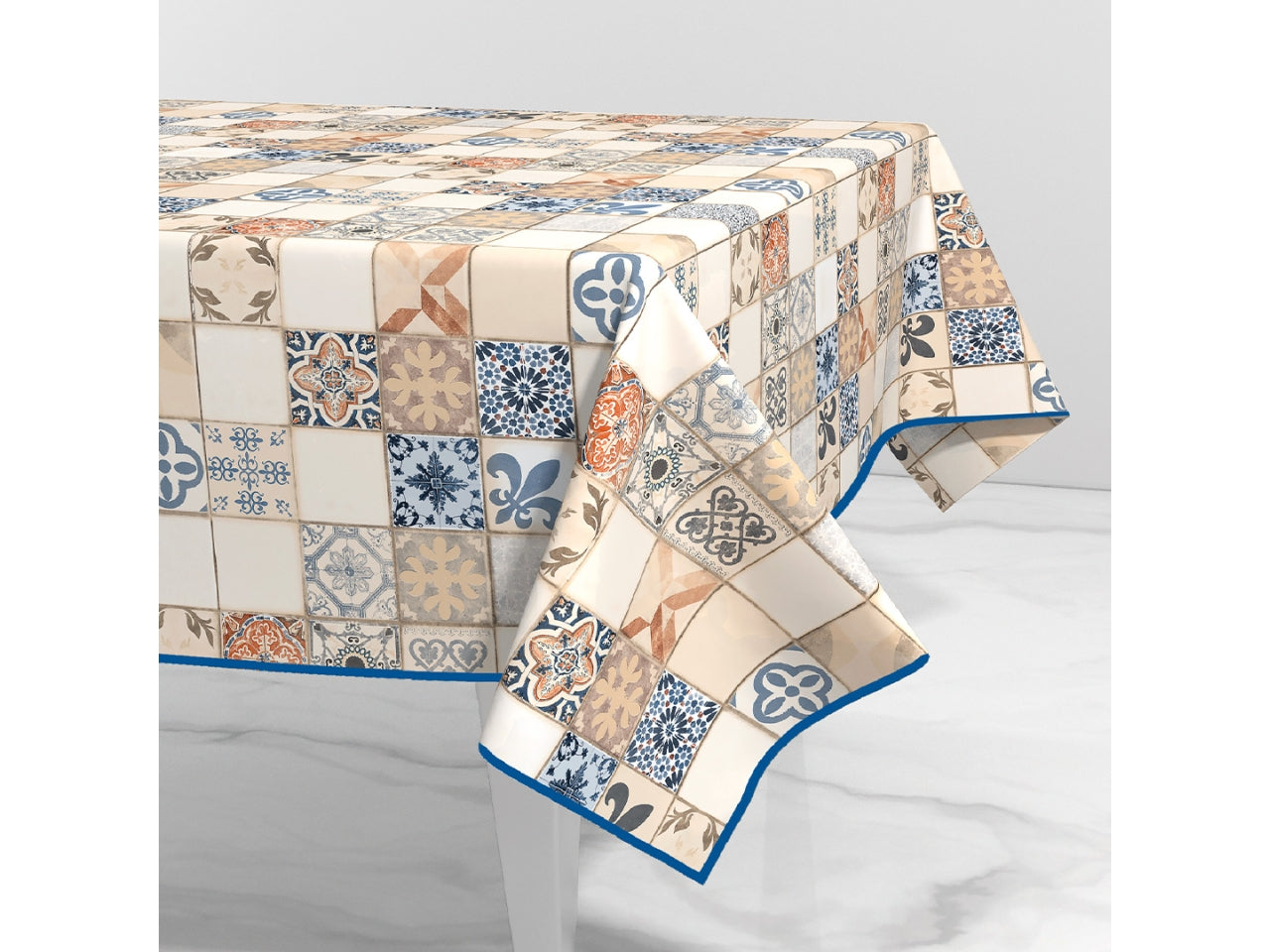 Tovaglia quadrata plastificata colori assortiti in plastica 120x120 cm - Kasalingo